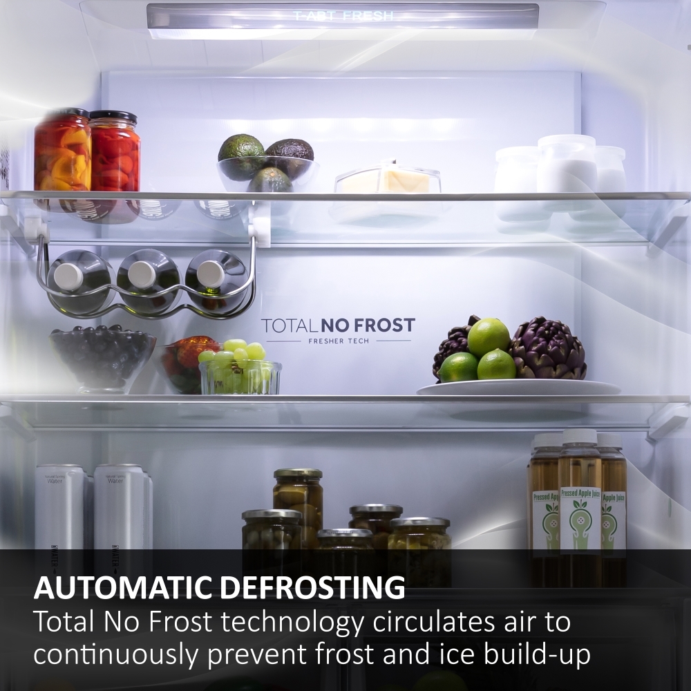 Haier HTW3618ENPB No Frost Fridge Freezer, 60/40, Black, E Rated