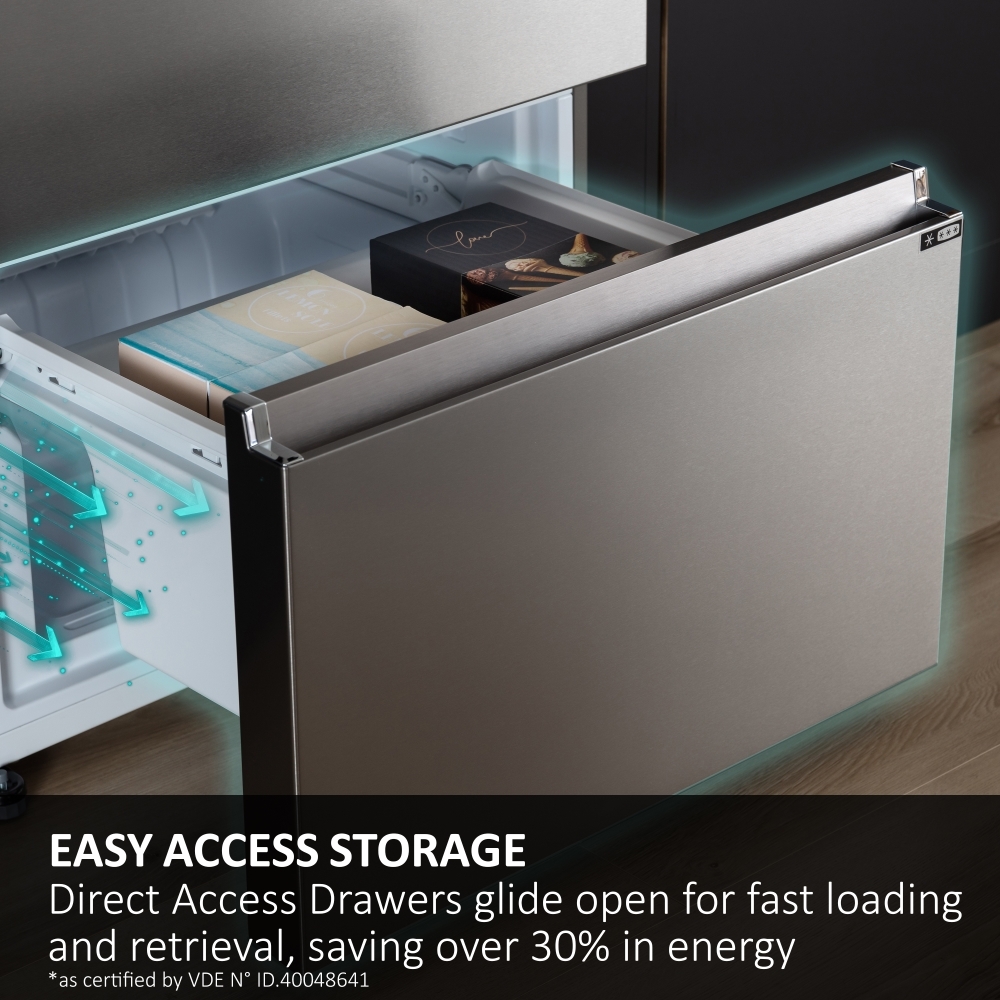 Haier HTW3618ENPB No Frost Fridge Freezer, 60/40, Black, E Rated