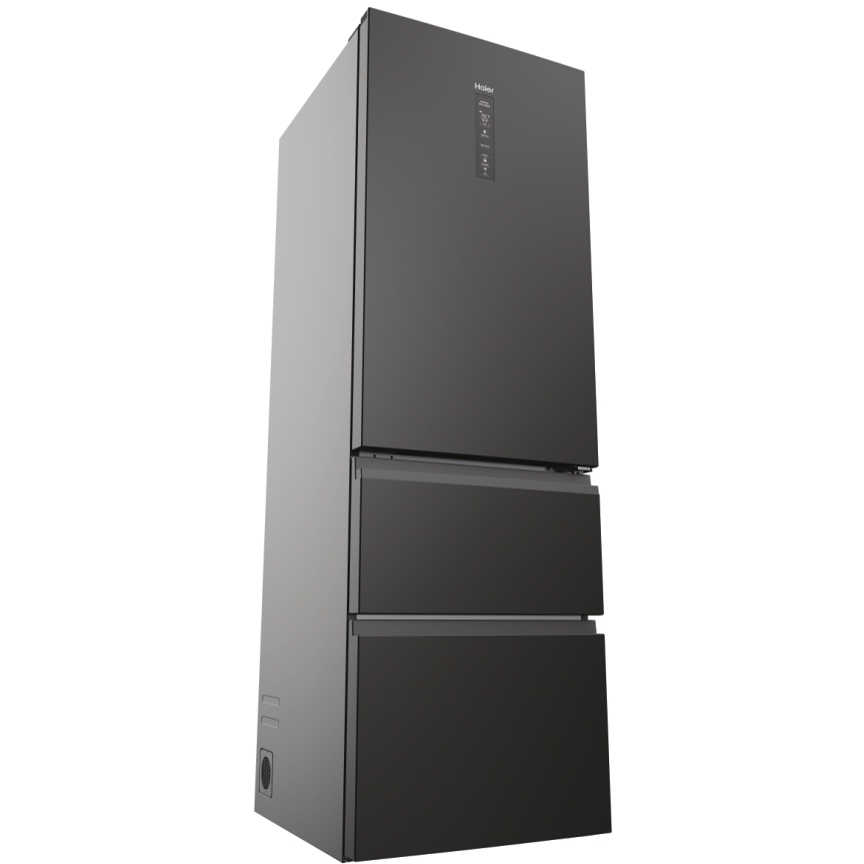 Haier HTW3618ENPB No Frost Fridge Freezer, 60/40, Black, E Rated