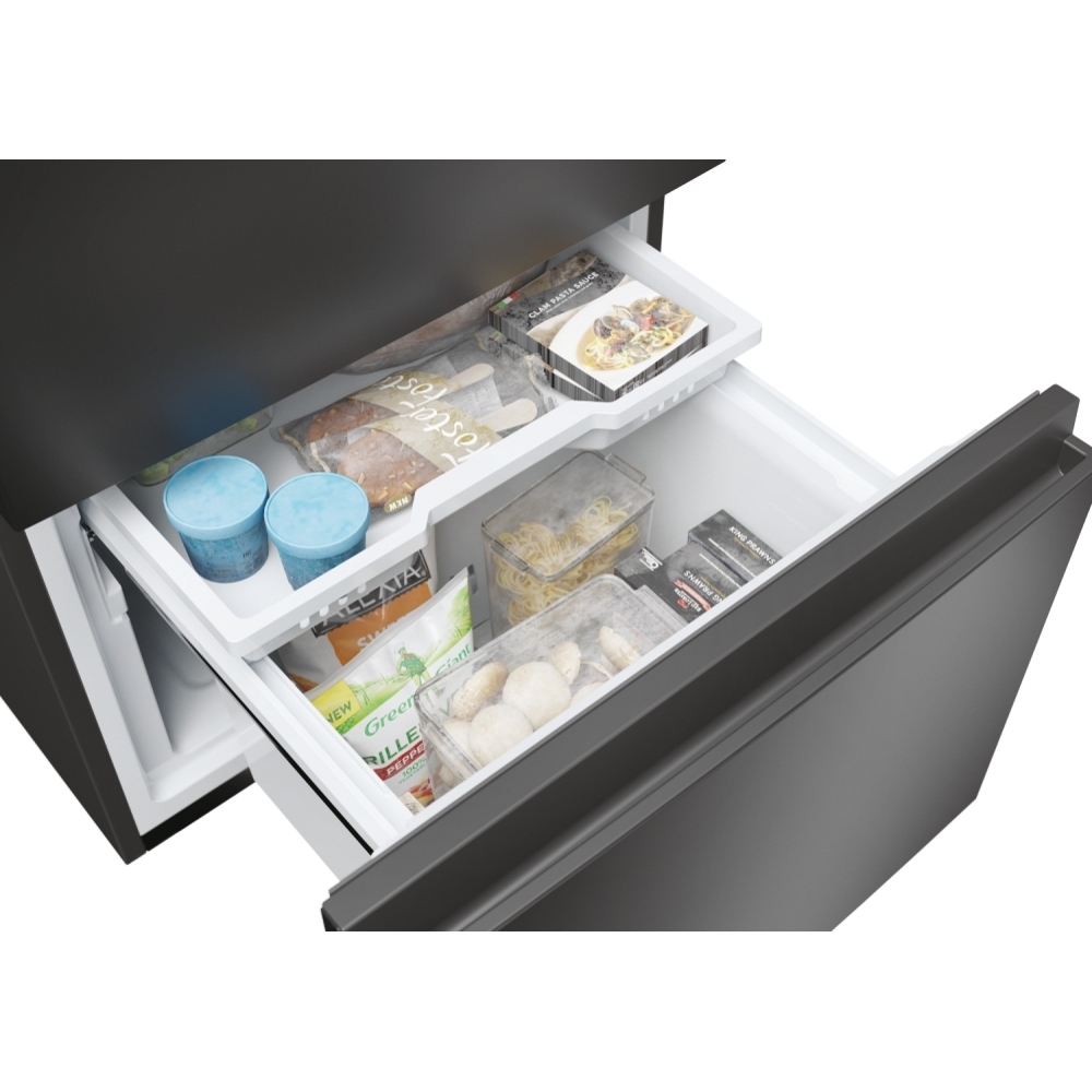 Haier HTW3618ENPB No Frost Fridge Freezer, 60/40, Black, E Rated