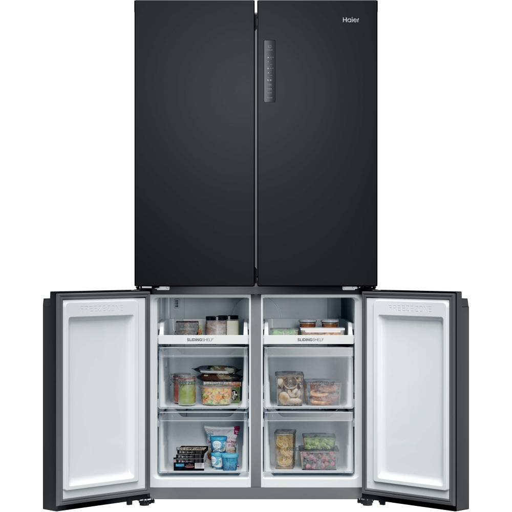 Haier HCR39F19ENPT American Fridge Freezer, Black, E Rated,  Non-Plumbed