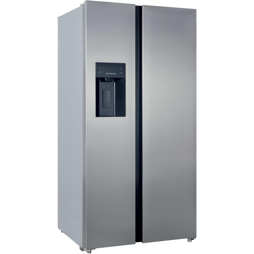 Hoover HOSS3T918EIXK American Fridge Freezer, Silver, E Rated,  Non-Plumbed