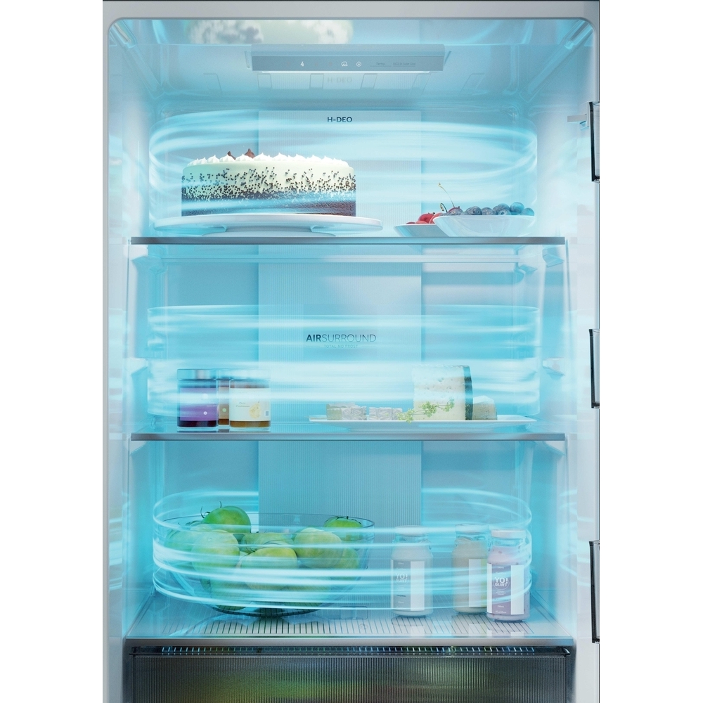 Haier HTR3518ENMTK No Frost Fridge Freezer, 60/40, Black, E Rated