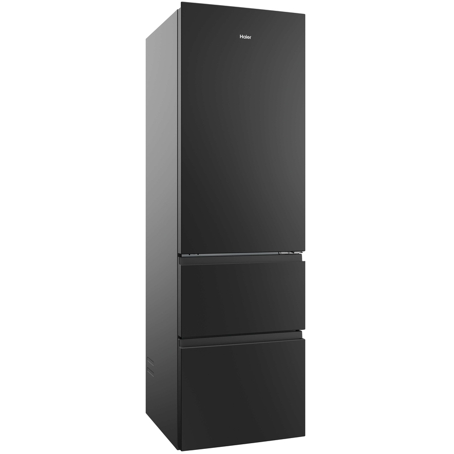Haier HTR3518ENMTK No Frost Fridge Freezer, 60/40, Black, E Rated