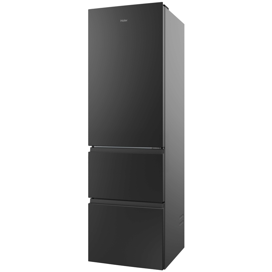 Haier HTR3518ENMTK No Frost Fridge Freezer, 60/40, Black, E Rated