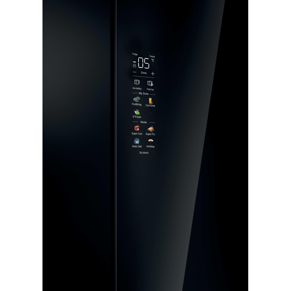 Haier HFR79F19DFGB American Fridge Freezer, Black, D Rated,  Plumbed