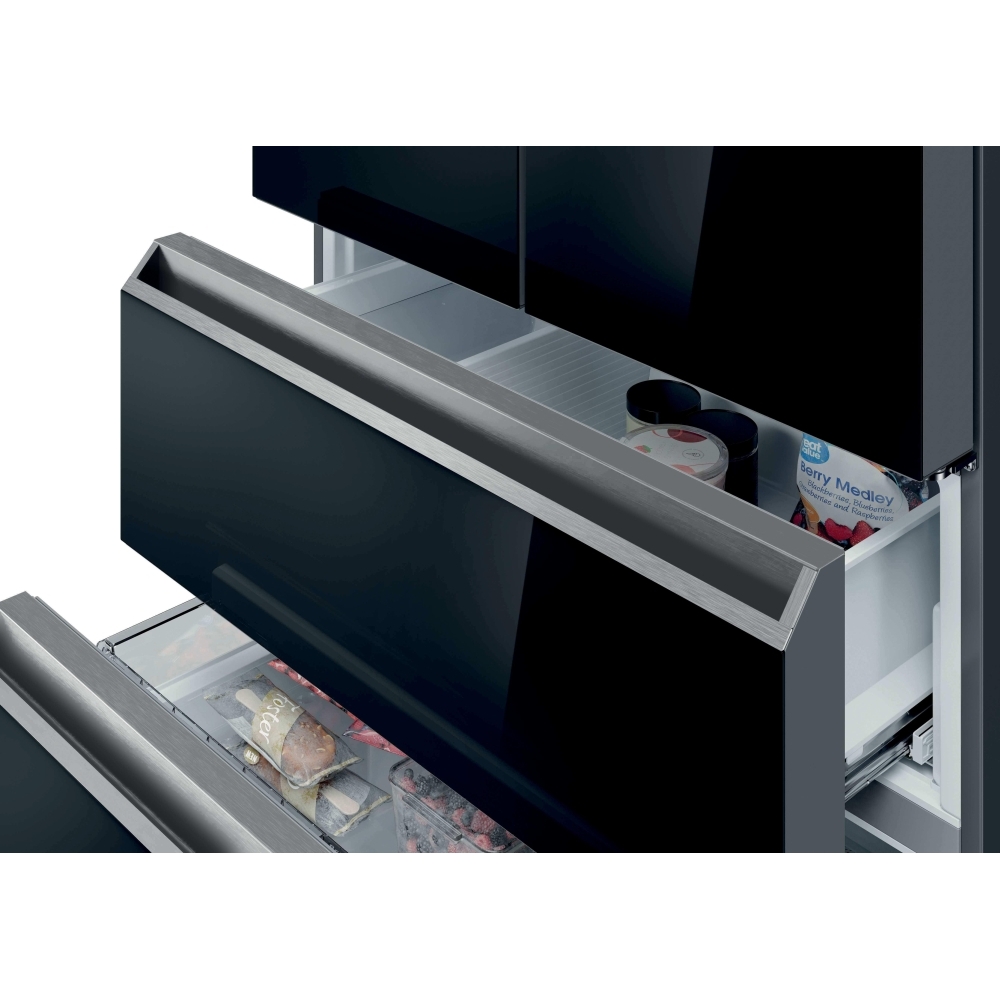 Haier HFR79F19DFGB American Fridge Freezer, Black, D Rated,  Plumbed