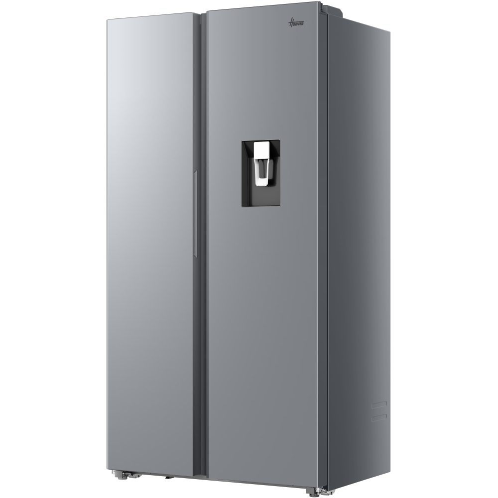 Hoover HONSQ2T918EWXK American Fridge Freezer, Silver, E Rated,  Non-Plumbed