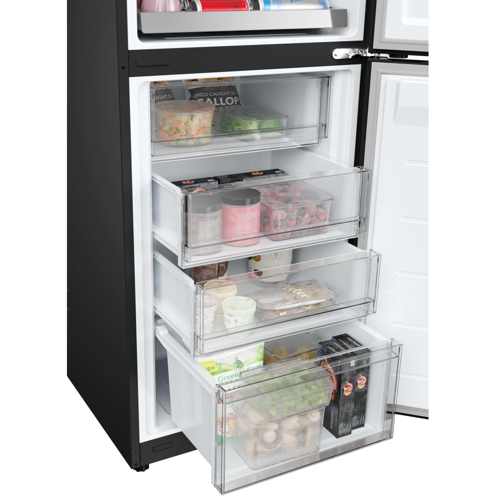Hoover HONCQ3T518ENTK Total No Frost Fridge Freezer, 50/50, Black, E Rated