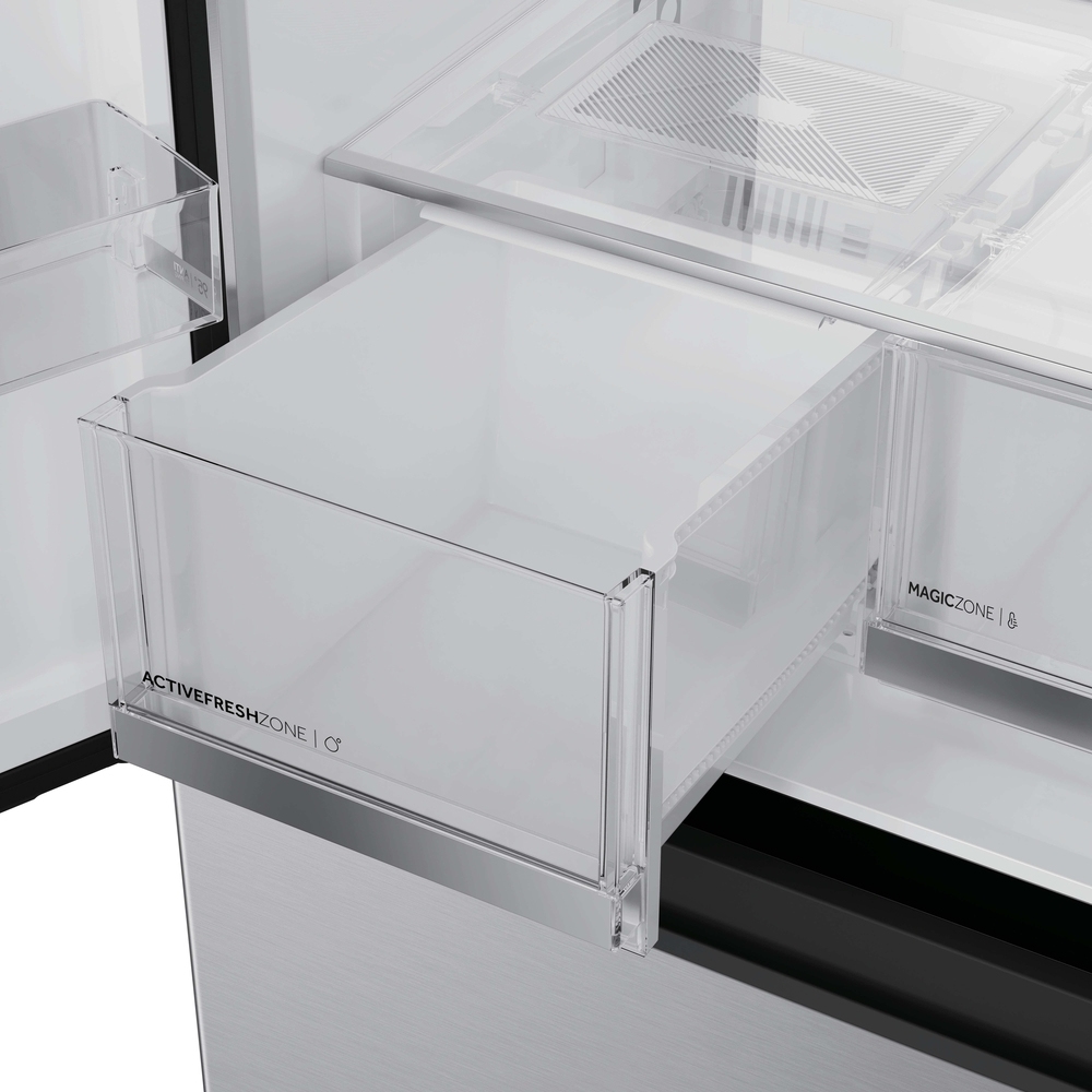 Haier HFKR5718DNMM American Fridge Freezer, Stainless Steel, D Rated,  Non-Plumbed