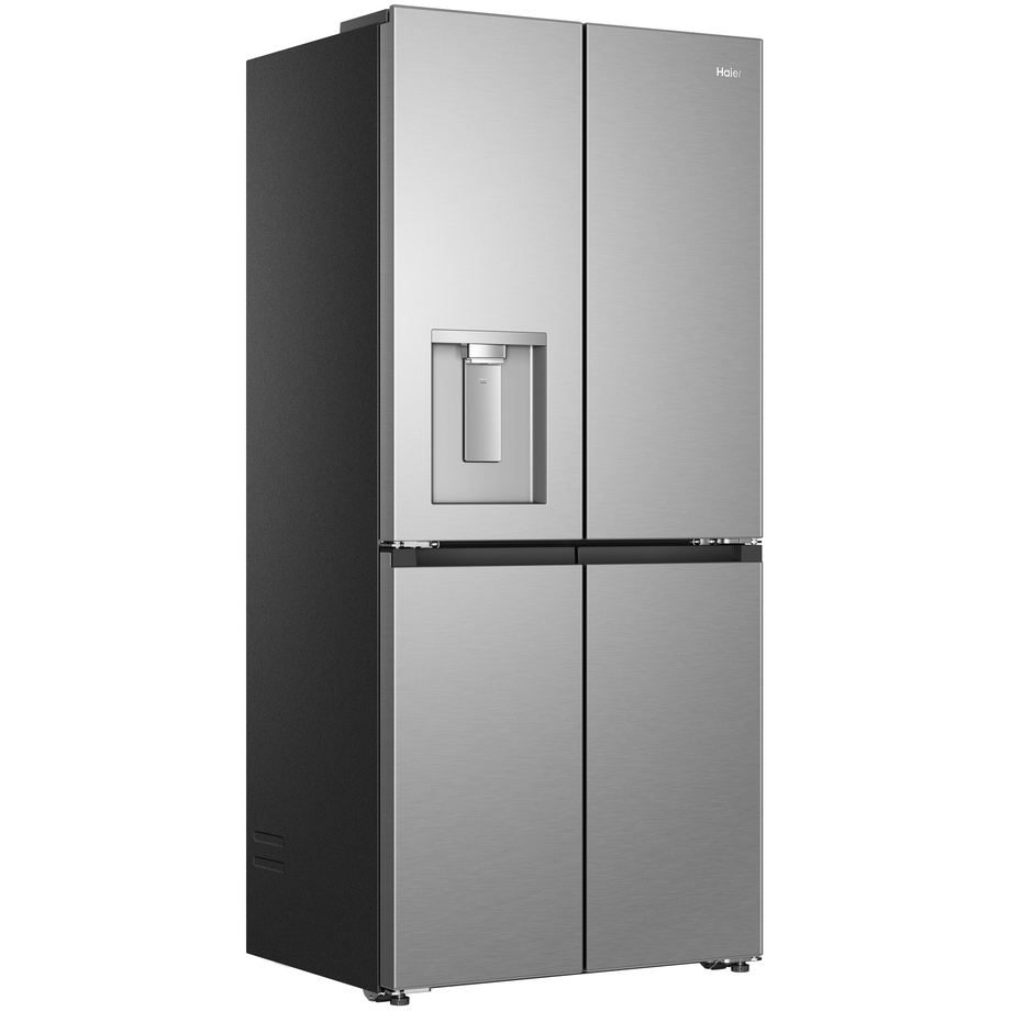 Haier HCR58S18CWMM Rise Cube Series American Fridge Freezer, Silver, C Rated,  Non-Plumbed