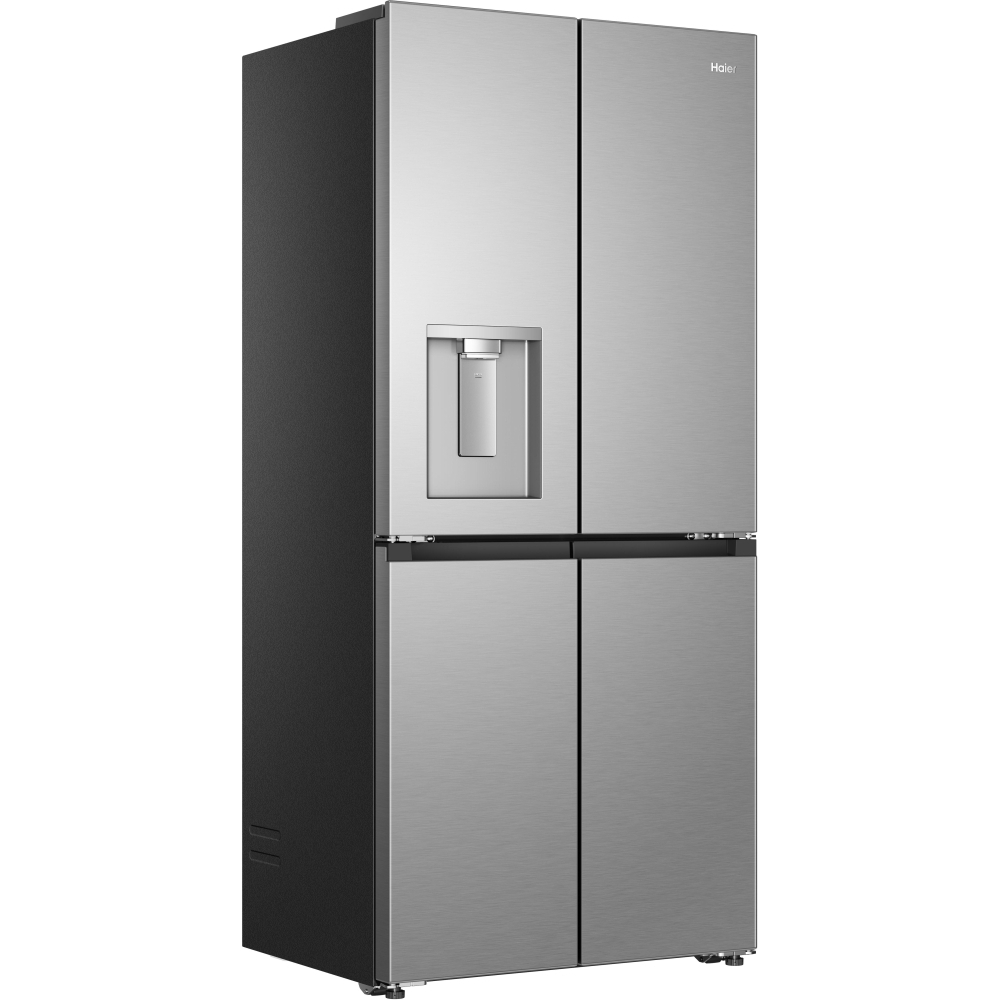Haier HCR58S18CWMM Rise Cube Series American Fridge Freezer, Silver, C Rated,  Non-Plumbed