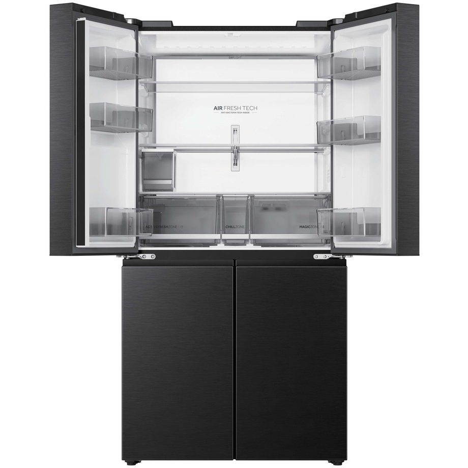 Haier HCW79F18CHMB American Fridge Freezer, Black, C Rated