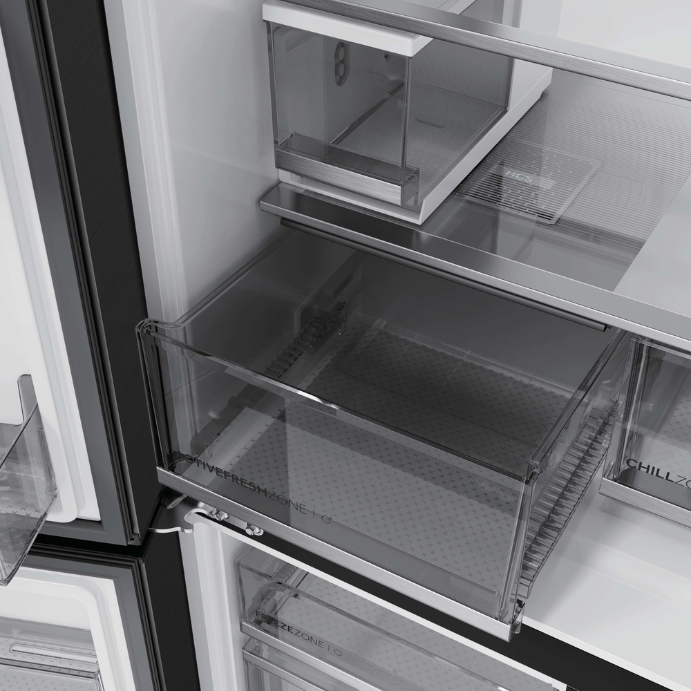 Haier HCW79F18CHMB American Fridge Freezer, Black, C Rated