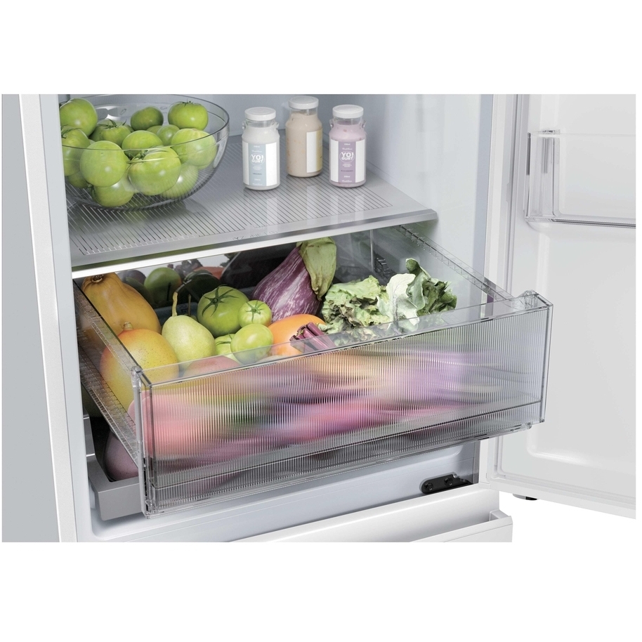 Haier HTR3518DNGWK No Frost Fridge Freezer, White Glass, 60/40, D Rated