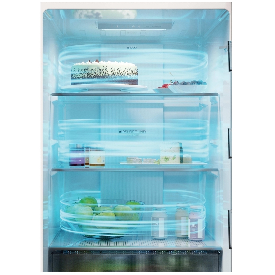Haier HTR3518DNGWK No Frost Fridge Freezer, White Glass, 60/40, D Rated