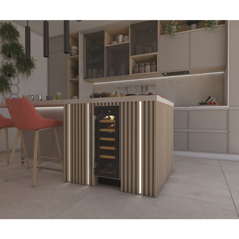 Hoover HWCB 30 UK/N Integrated Wine Cooler, Black, F Rated