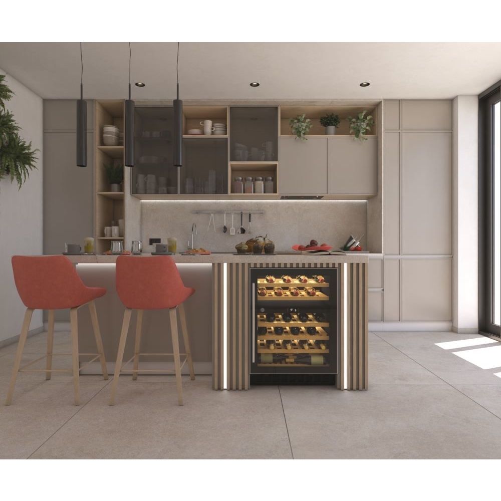 Hoover HWCB 60 UK/N Integrated Wine Cooler, Black, G Rated