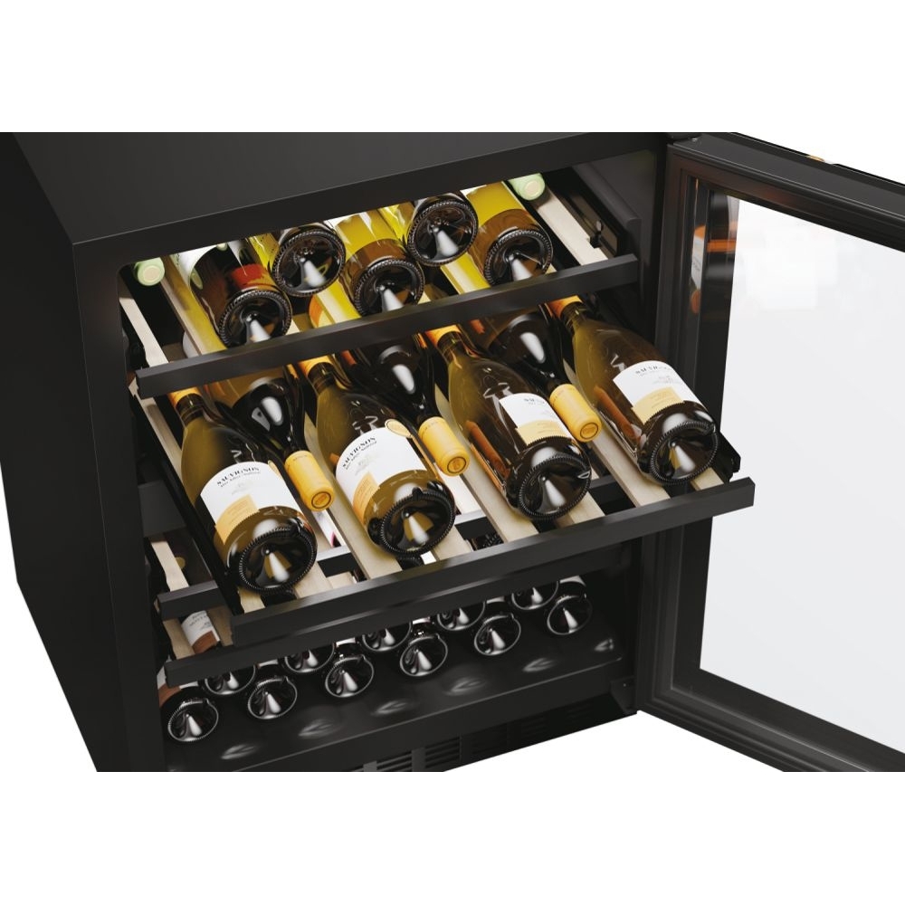 Haier HAKWBD 60 UK Wine Cooler, Black, F Rated