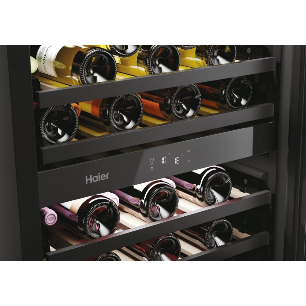 Haier HAKWBD 60 UK Wine Cooler, Black, F Rated
