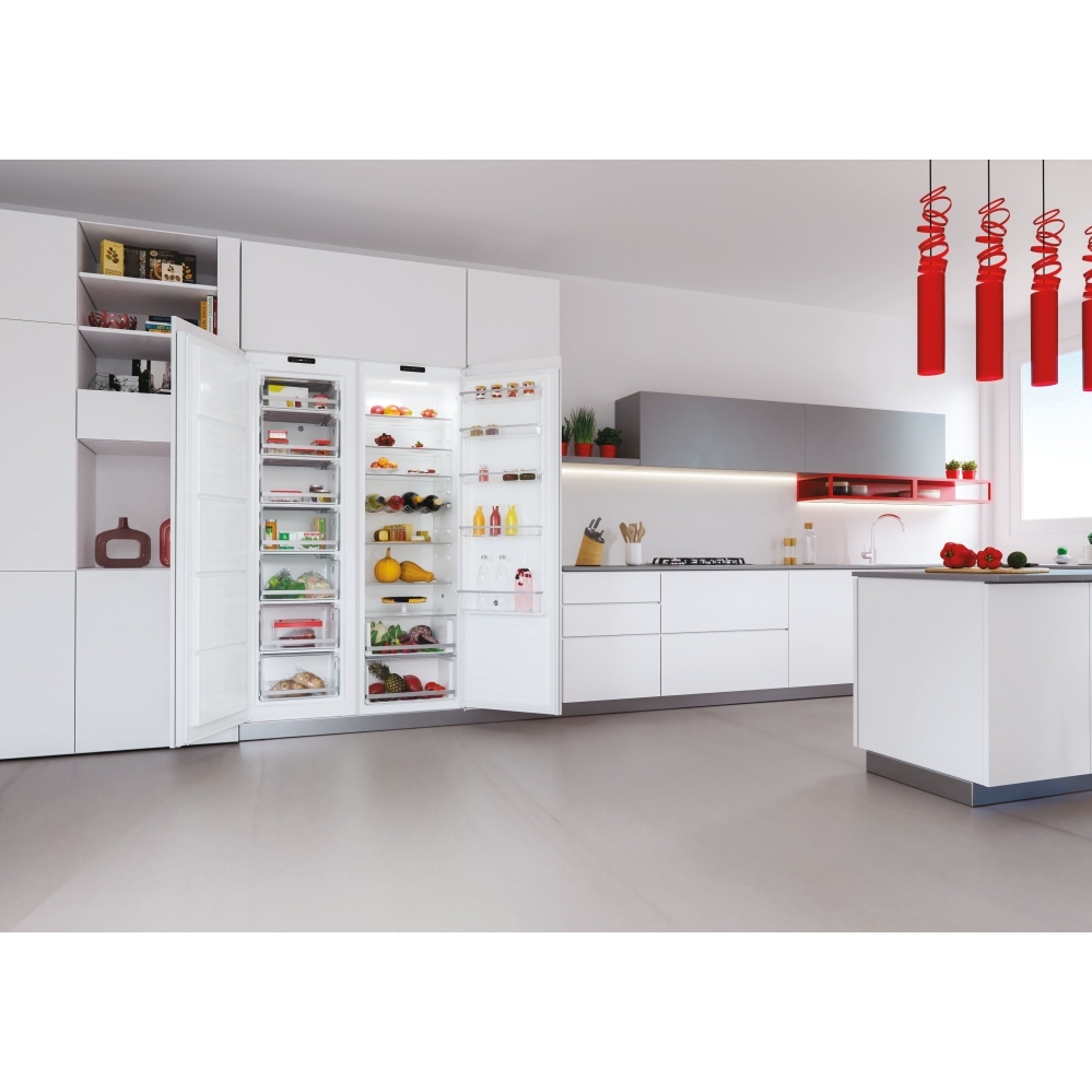 Hoover HOMS518EWK Built-In Larder Fridge, Sliding Hinge, E Rated