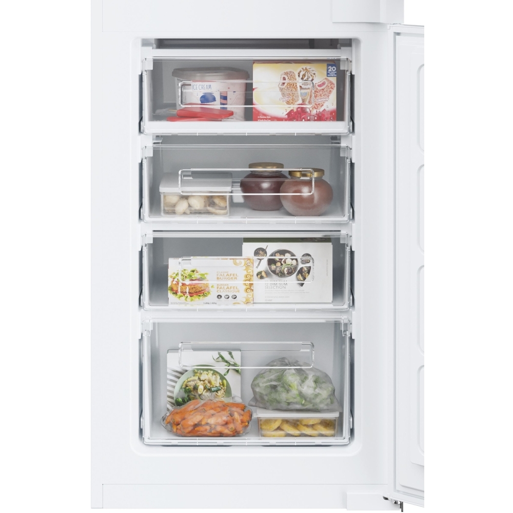 Hoover HOB50S518EK Static Integrated Fridge Freezer, Sliding Hinge, 50/50, White, E Rated