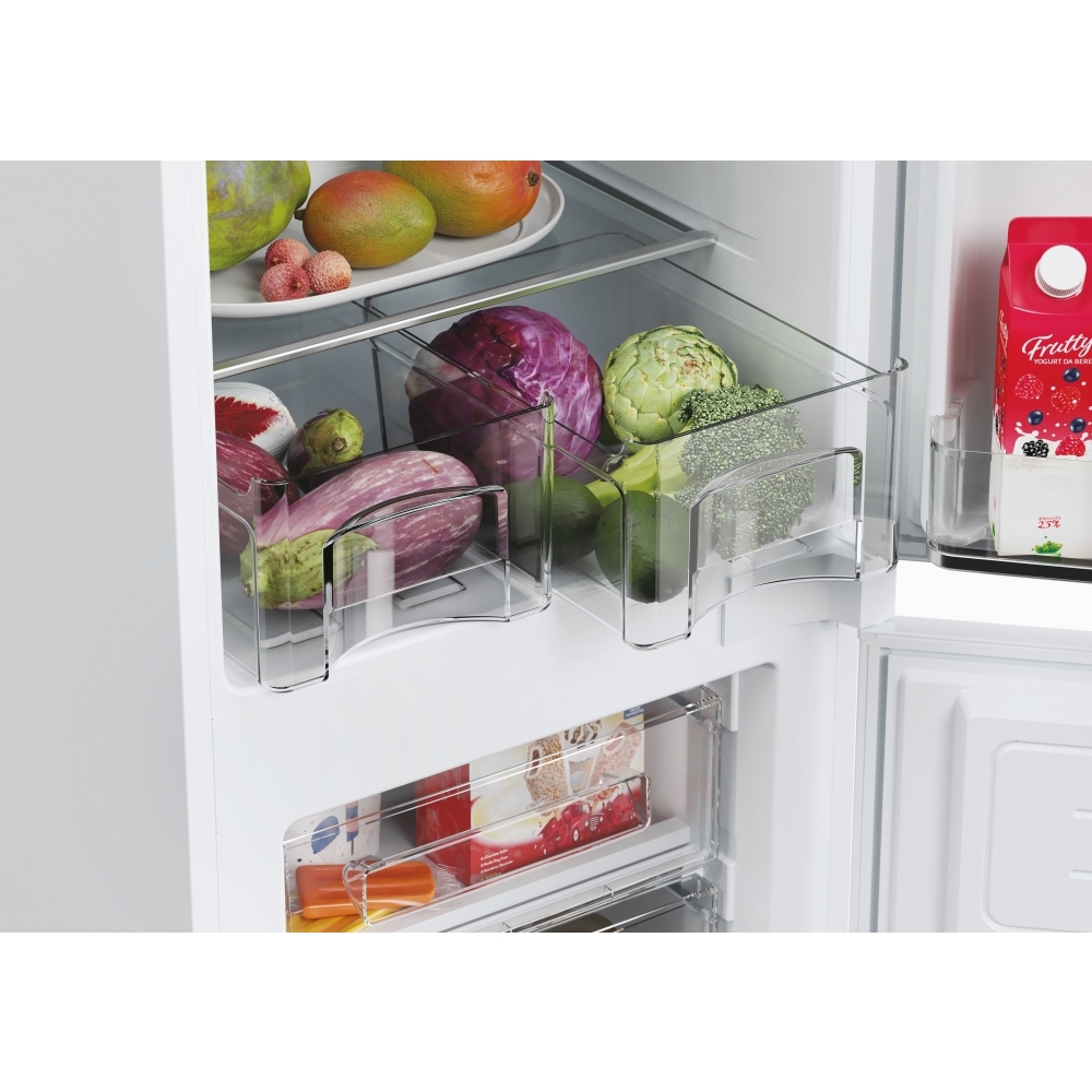 Hoover HOB50S518EK Static Integrated Fridge Freezer, Sliding Hinge, 50/50, White, E Rated