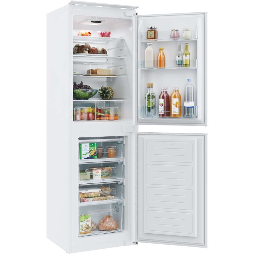 Candy CB50S518EK Static Integrated Fridge Freezer, Sliding Hinge, 50/50, White, E Rated