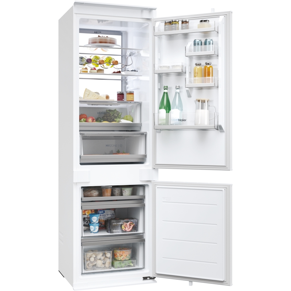 Haier HBW7518CTK Total No Frost Integrated Fridge Freezer, Sliding Hinge, 70/30, C Rated