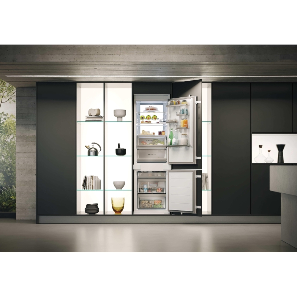 Haier HBW7518CTK Total No Frost Integrated Fridge Freezer, Sliding Hinge, 70/30, C Rated