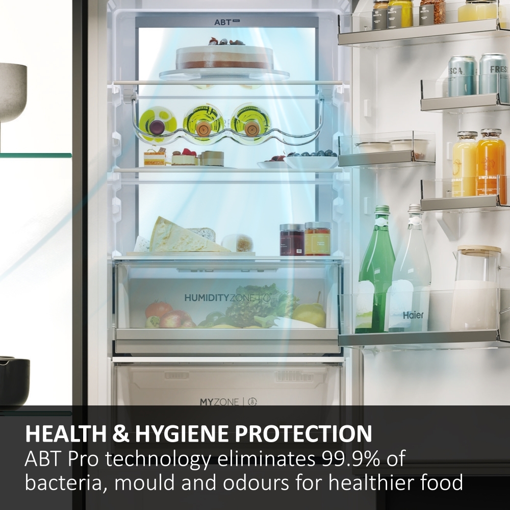 Haier HBW7518CTK Total No Frost Integrated Fridge Freezer, Sliding Hinge, 70/30, C Rated