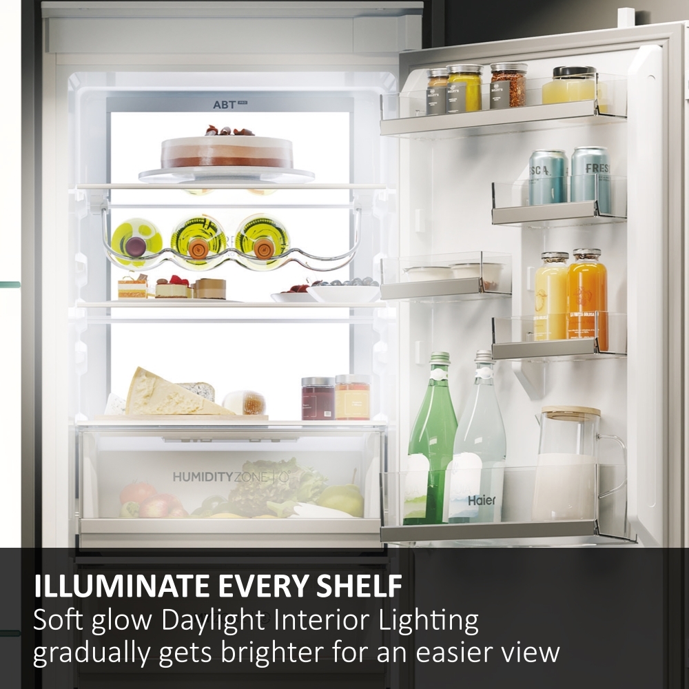 Haier HBW7518CTK Total No Frost Integrated Fridge Freezer, Sliding Hinge, 70/30, C Rated