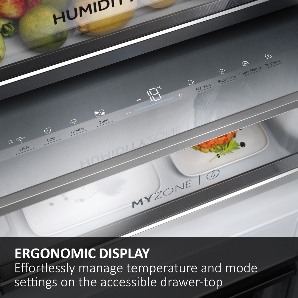 Haier HBW7518CTK Total No Frost Integrated Fridge Freezer, Sliding Hinge, 70/30, C Rated