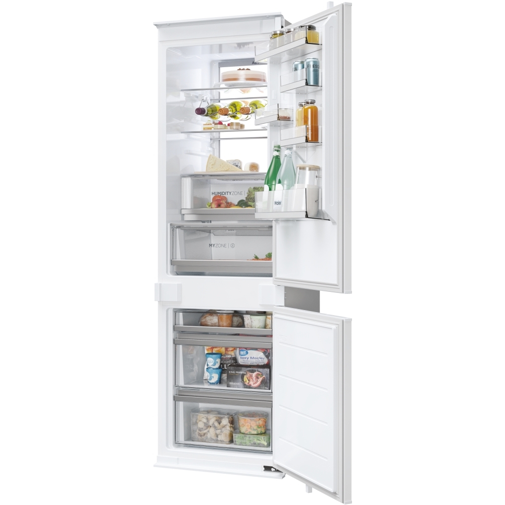 Haier HBW7518CTK Total No Frost Integrated Fridge Freezer, Sliding Hinge, 70/30, C Rated