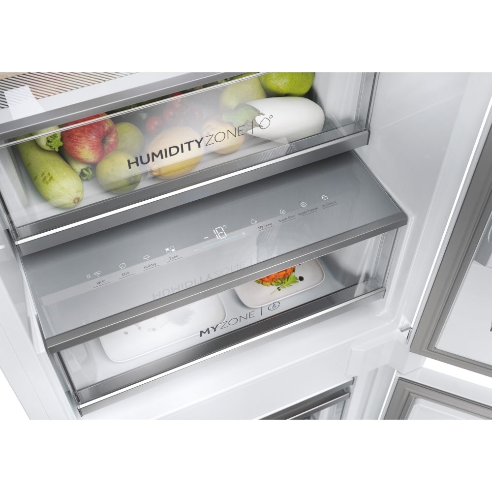 Haier HBW7518CTK Total No Frost Integrated Fridge Freezer, Sliding Hinge, 70/30, C Rated