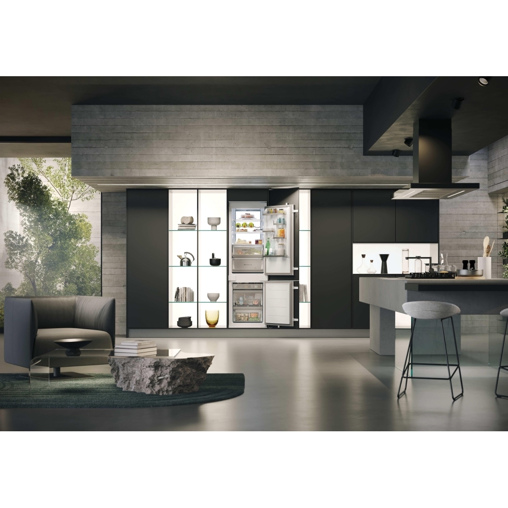 Haier HBW7518CTK Total No Frost Integrated Fridge Freezer, Sliding Hinge, 70/30, C Rated