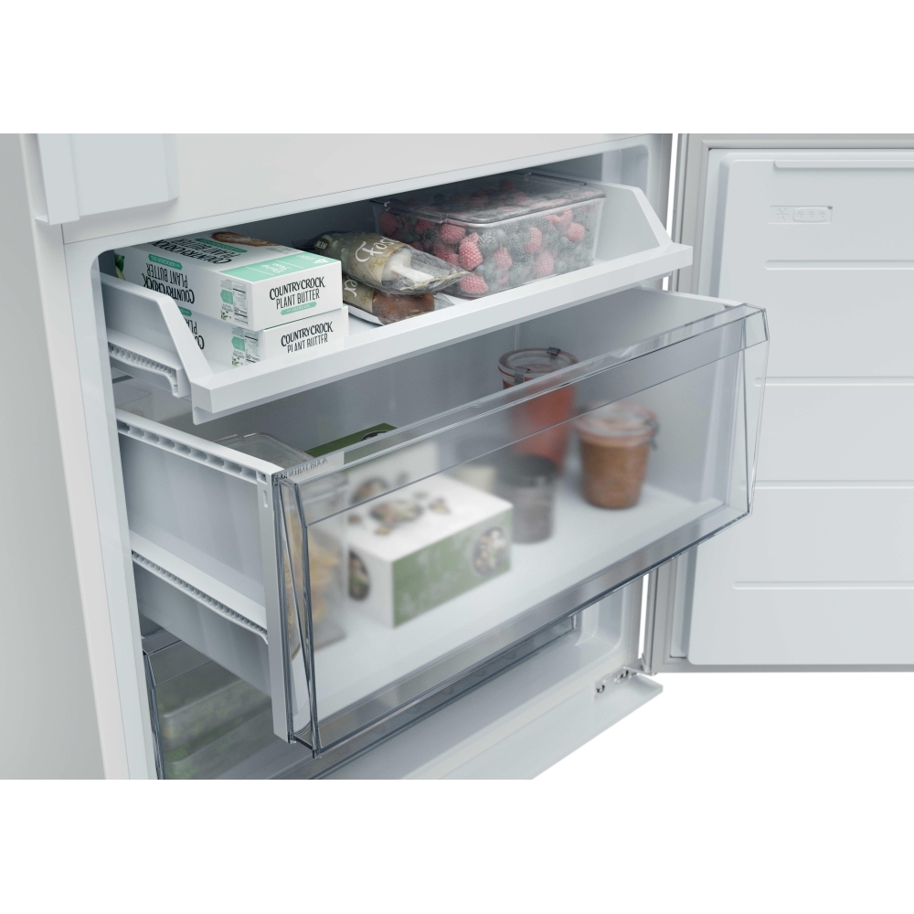 Hoover HONBQT3519EWK-UK Total No Frost Integrated Fridge Freezer, Sliding Hinge, 70/30, E Rated