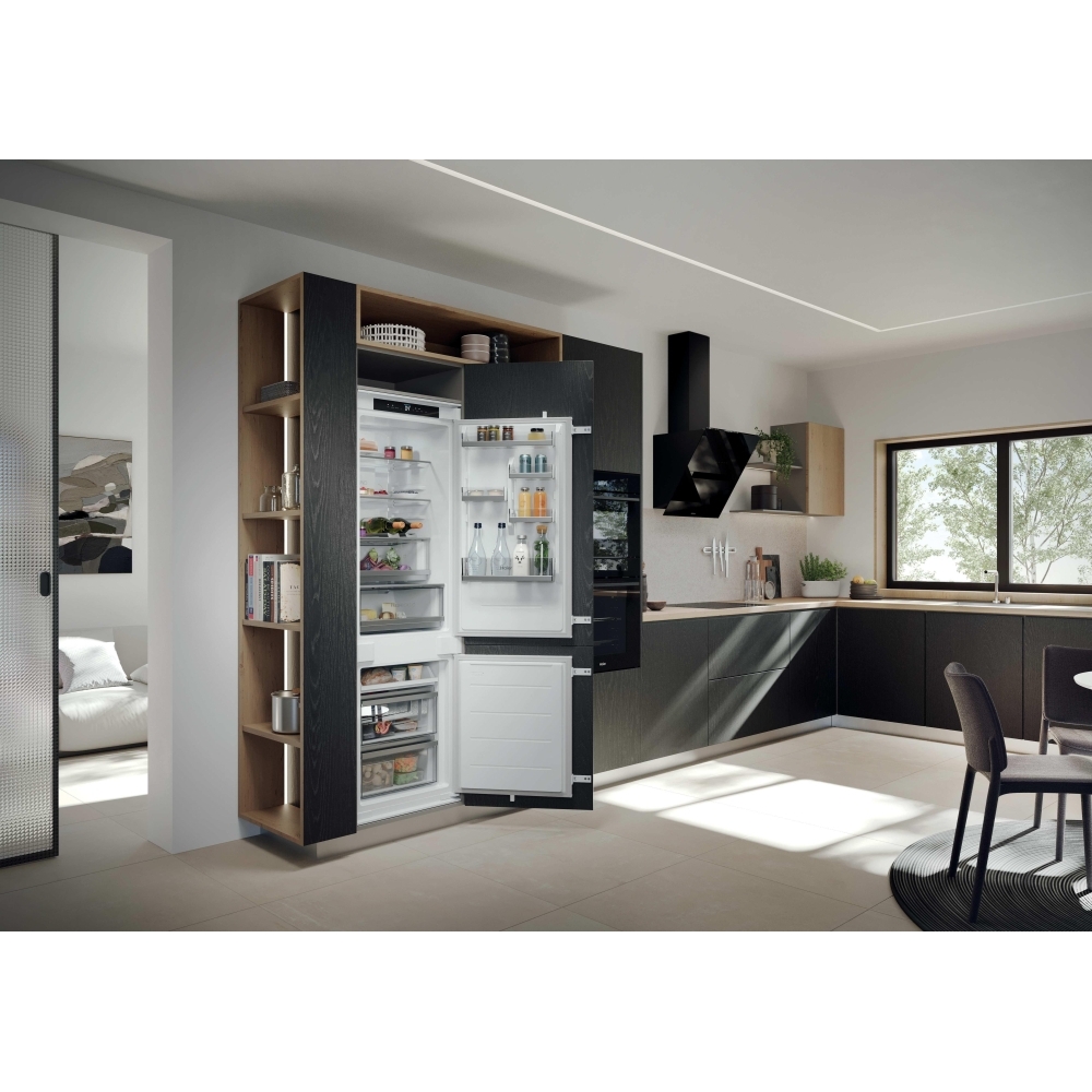 Haier HBQW5518EK-UK Total No Frost Integrated Fridge Freezer, Sliding Hinge, 70/30, E Rated