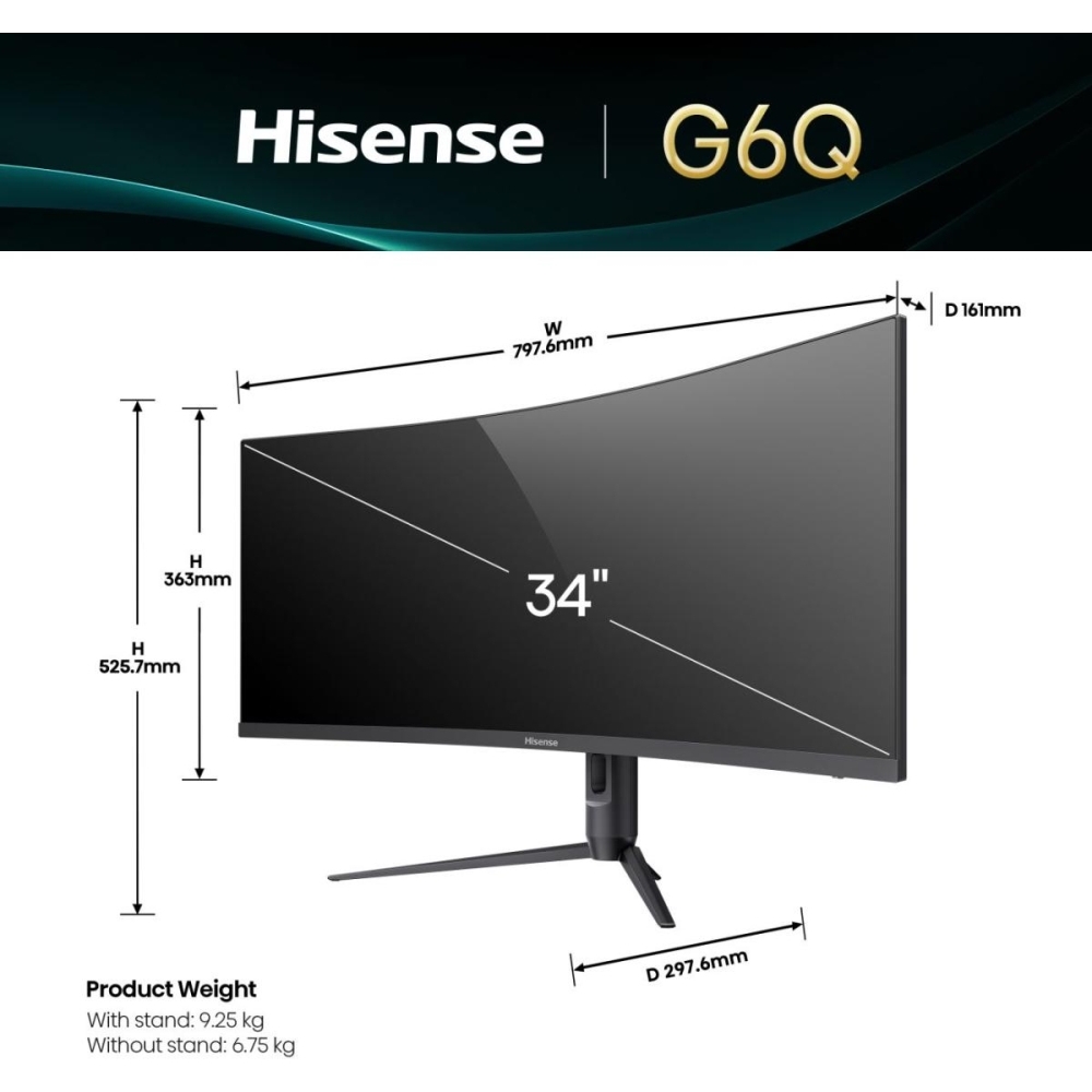 Hisense 34G6QUK 34" Gaming Monitor