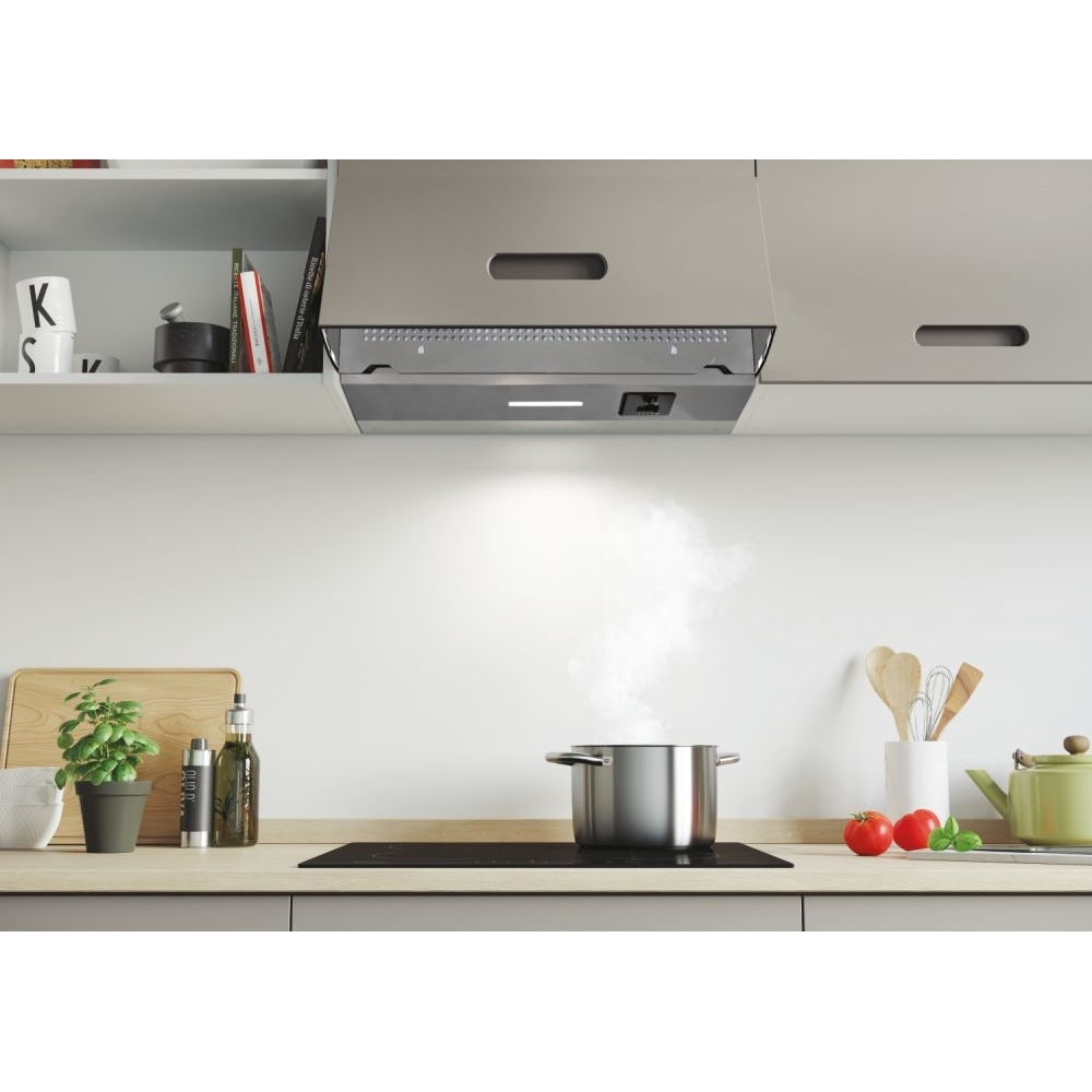 Candy CBP613NGR/1 Integrated Cooker Hood, Silver, C Rated