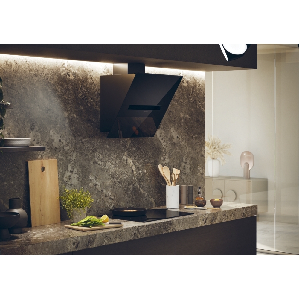Haier HADG6CBS4BWIFI 60cm Chimney Cooker Hood, Black, A++ Rated