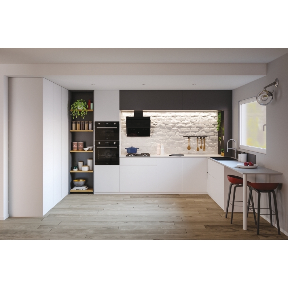 Hoover HDG6DCH3B 60cm Chimney Cooker Hood, Black, A++ Rated