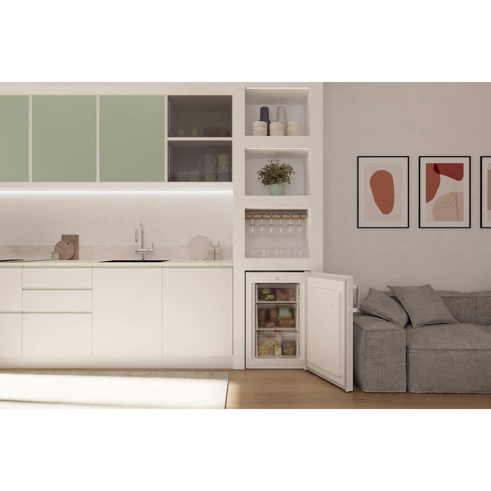 Hoover HONUQ2L58EWHK Low Frost Under Counter Freezer, White, E Rated