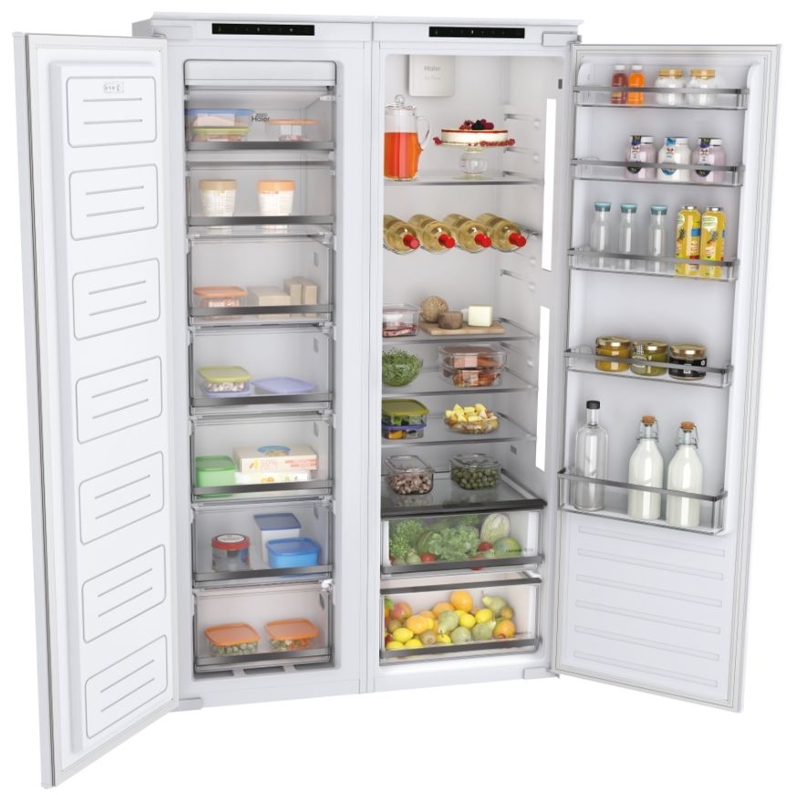 Haier HAUN518EWK Total No Frost Built-In Freezer, Sliding Hinge, White, E Rated