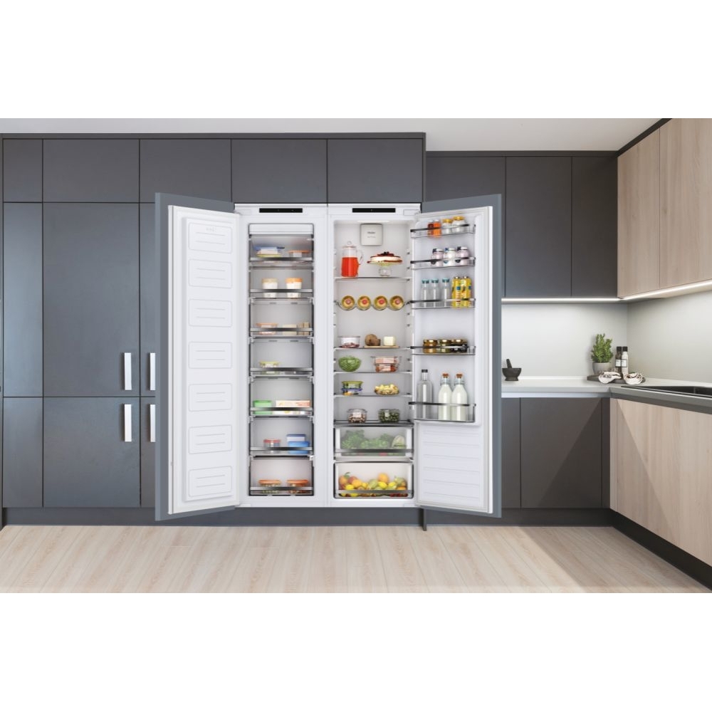 Haier HAUN518EWK Total No Frost Built-In Freezer, Sliding Hinge, White, E Rated