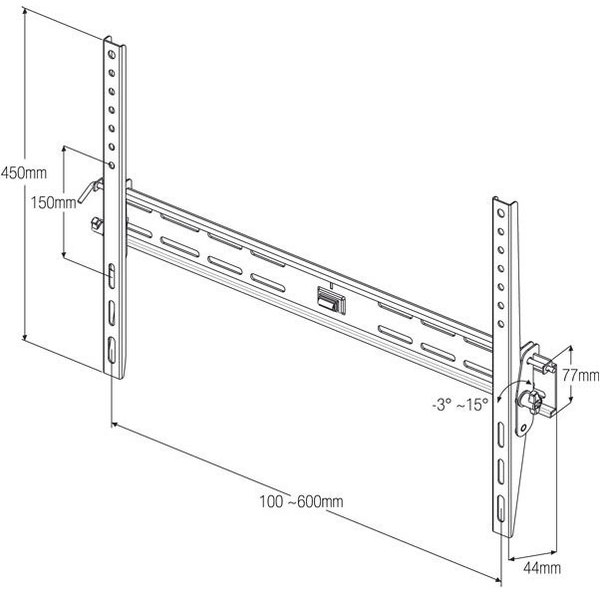 Vivanco BTI 8060 TV Wall Bracket, Tilting, max 85", Grey