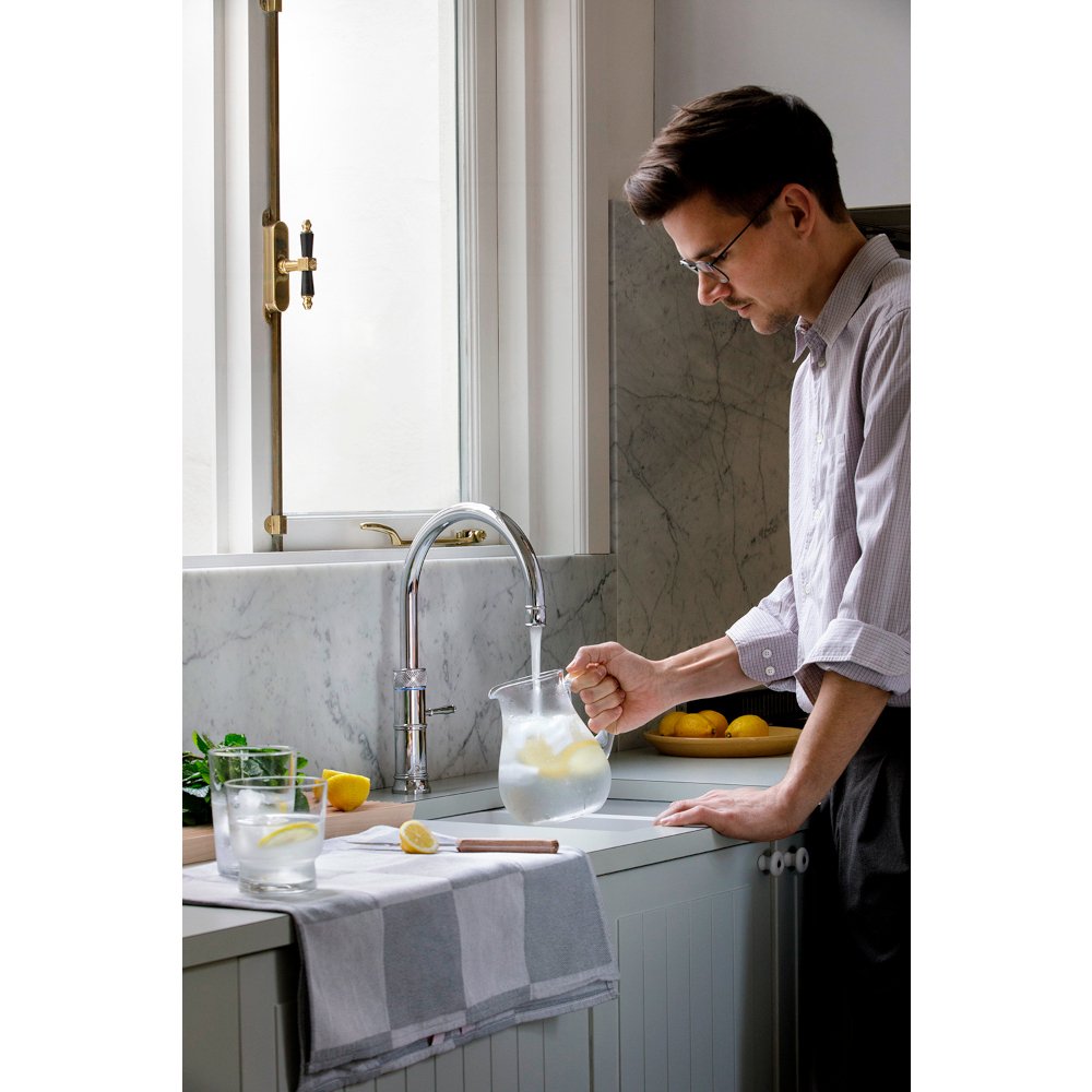 Quooker 3CFRCHR 3 in 1 PRO3 Classic Fusion Round Tap with 3 Litre Tank, Chrome