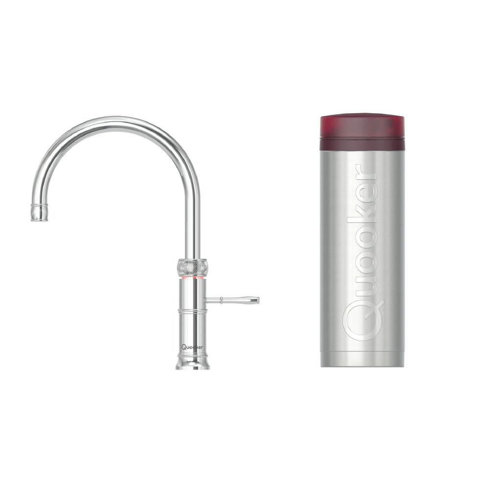 Quooker 3CFRCHR 3 in 1 PRO3 Classic Fusion Round Tap with 3 Litre Tank, Chrome