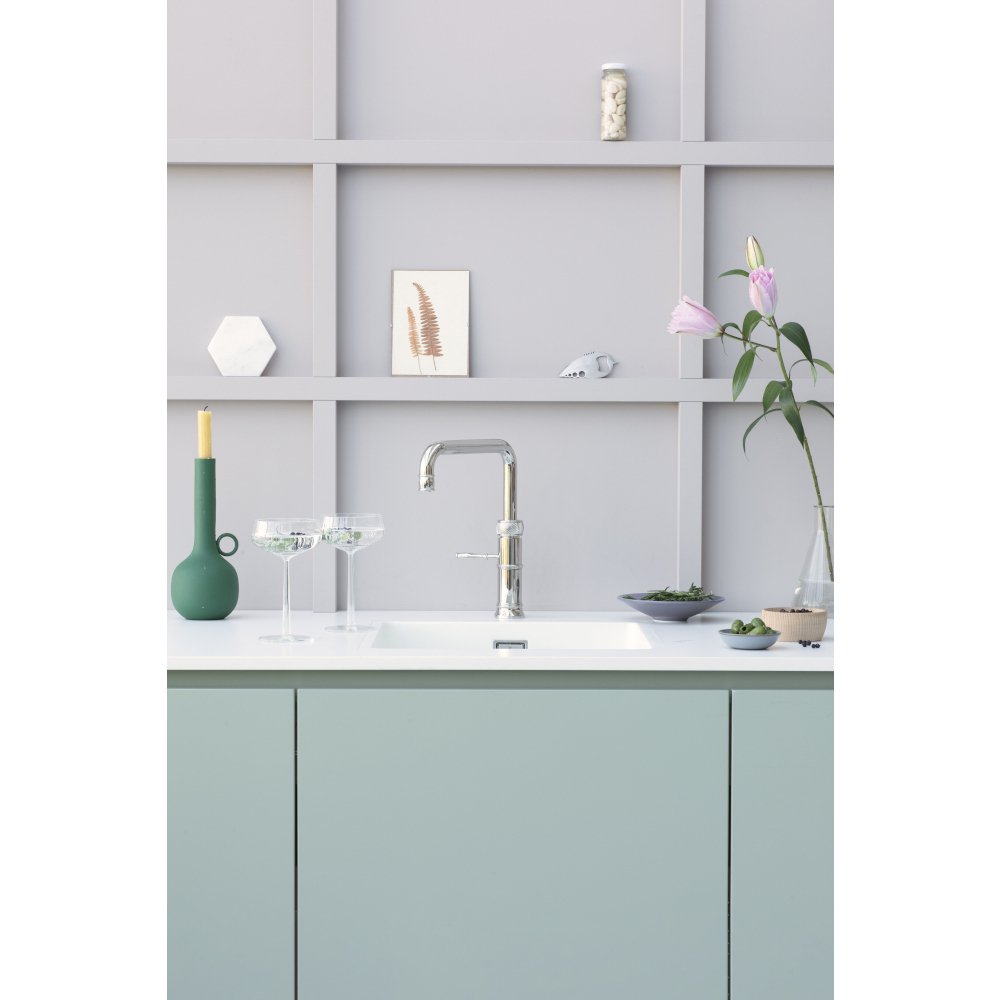 Quooker 3CFSCHR 3 in 1 PRO3 Classic Fusion Square Tap with 3 Litre Tank, Chrome