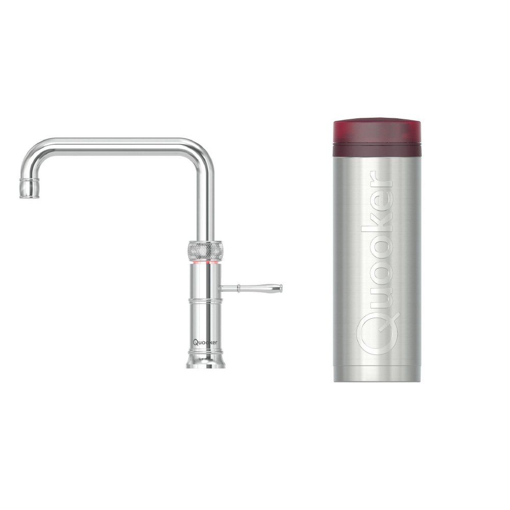 Quooker 3CFSCHR 3 in 1 PRO3 Classic Fusion Square Tap with 3 Litre Tank, Chrome